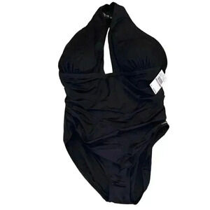 Michael-Michael Kors Black Keyhole One-Piece Swimsuit sz 22 W